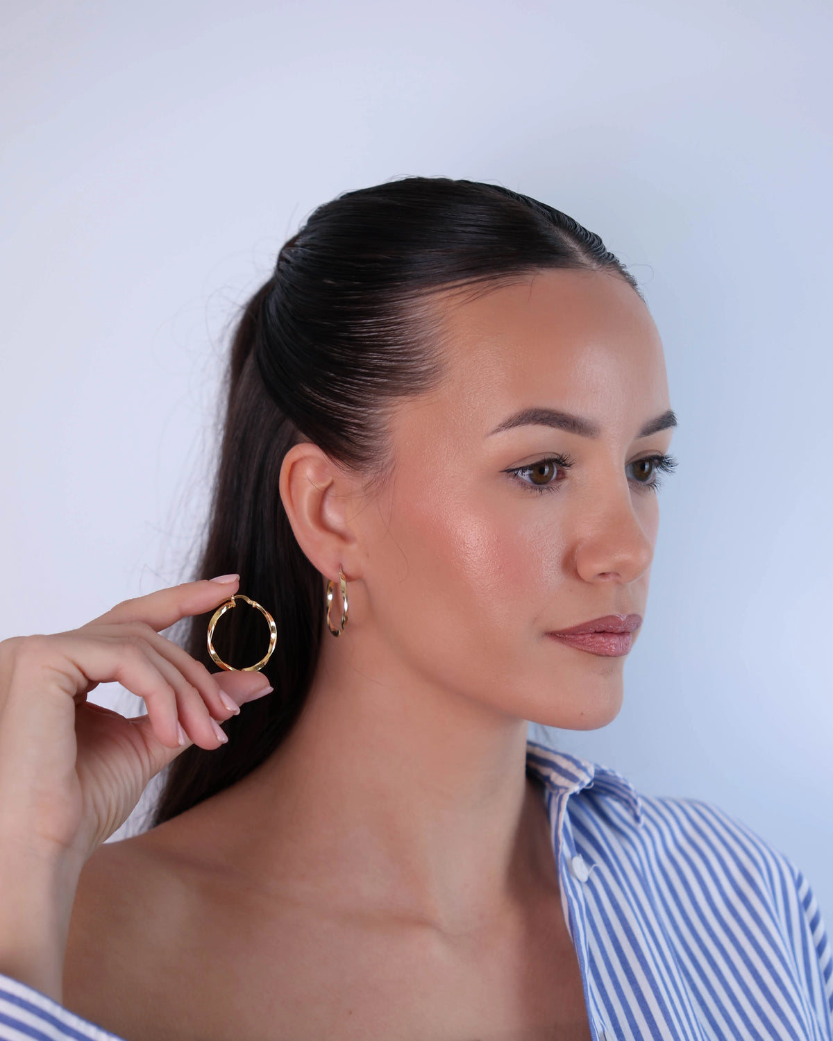 Srebrne naušnice Golden Hoops