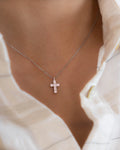 Srebrni lančić Pink Cross